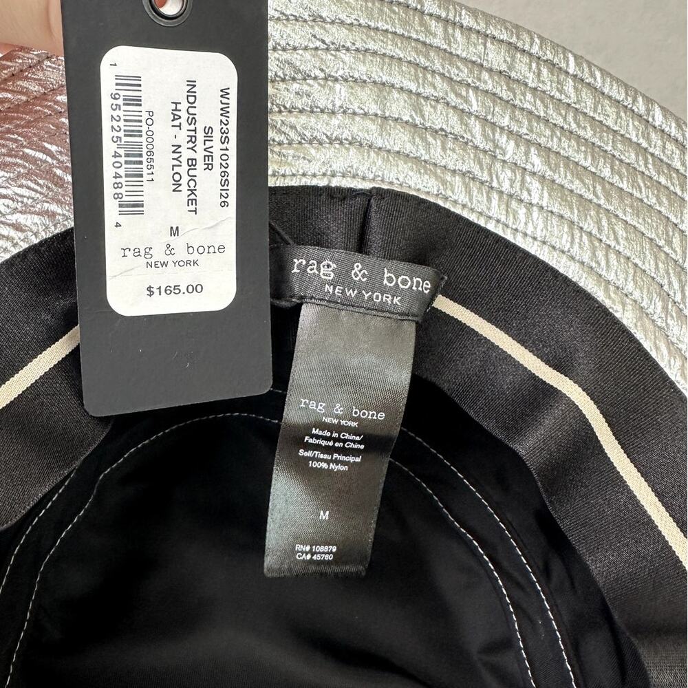 Rag & Bone Metallic Silver Metallic Nylon Bucket‎ Hat – NWT - Picture 7 of 7
